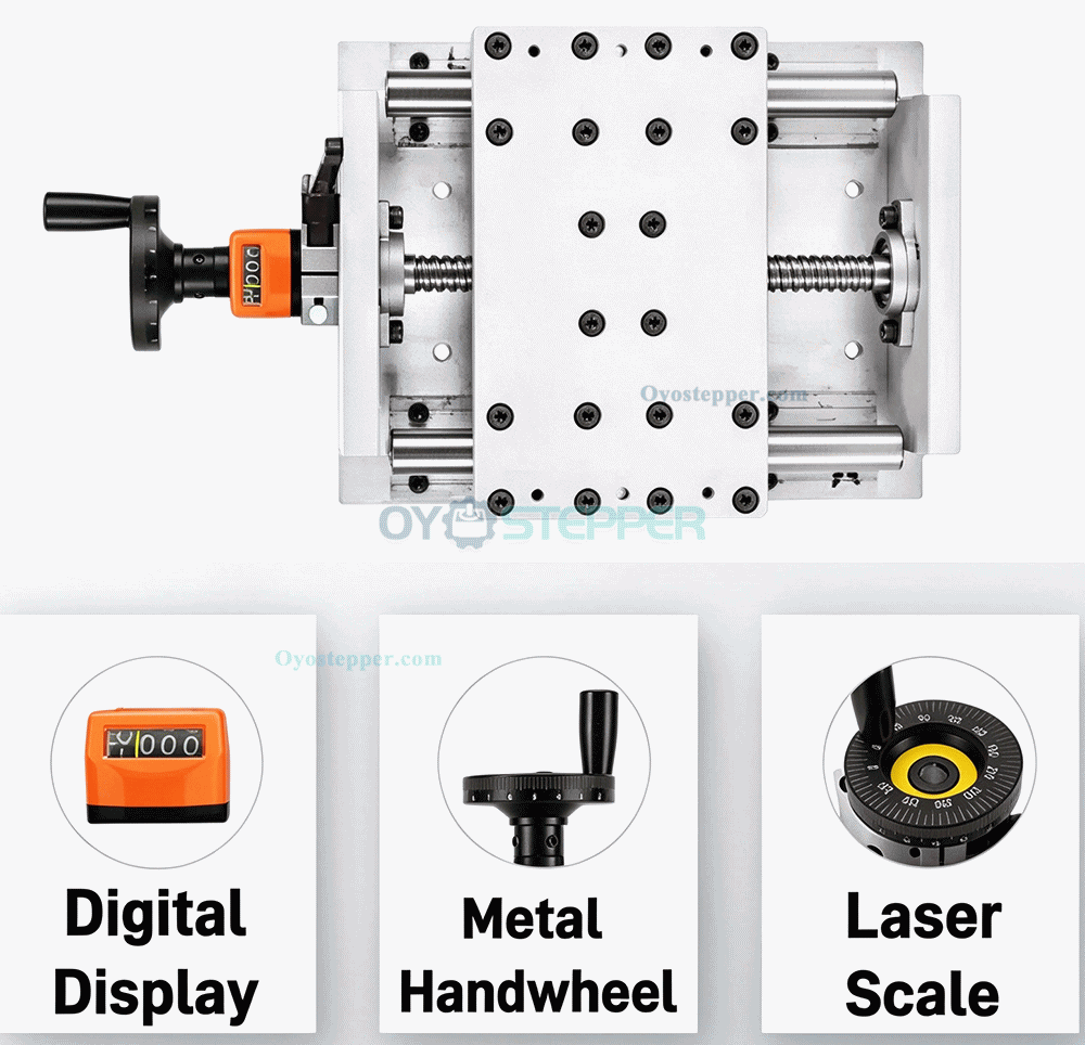 Manual Linear Rail Slide Table 200mm Width 1605 Ball Screw Handwheel Actuator